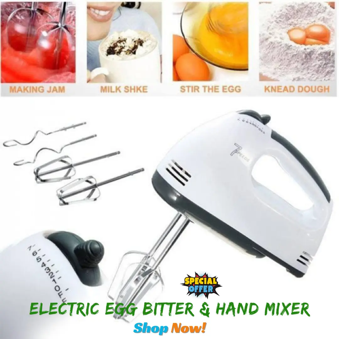 Electric Egg Bitter & Hand Mixer (মাল্টিফাংশন ইলেকট্রিক এগ বিটার ও হ্যান্ড মিক্সার)
