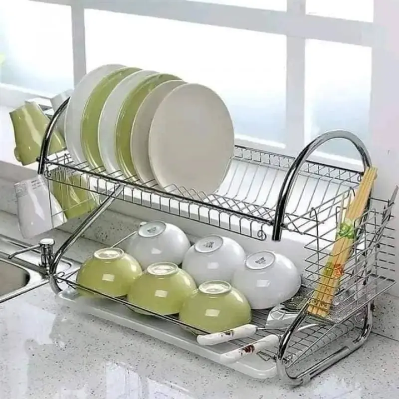 2 Layer Dish Rack (মাল্টি-লেভেল কিচেন ড্রাইং স্ট্যান্ড)