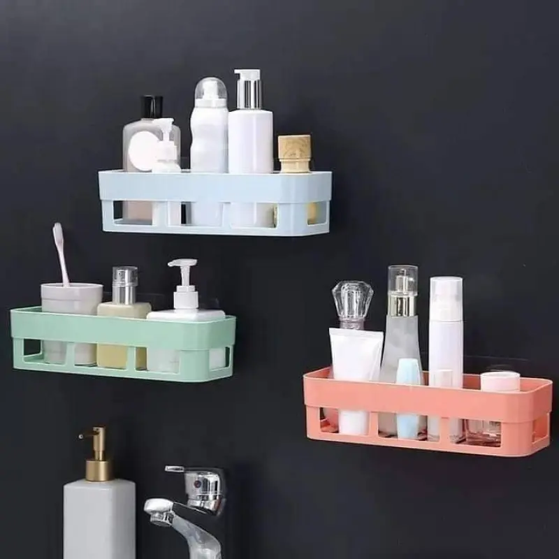 3Pcs Wall Hanging Bathroom Shelf Rack (৩ পিস ওয়াল হ্যাঙ্গিং বাথরুম শেলফ র‍্যাক)