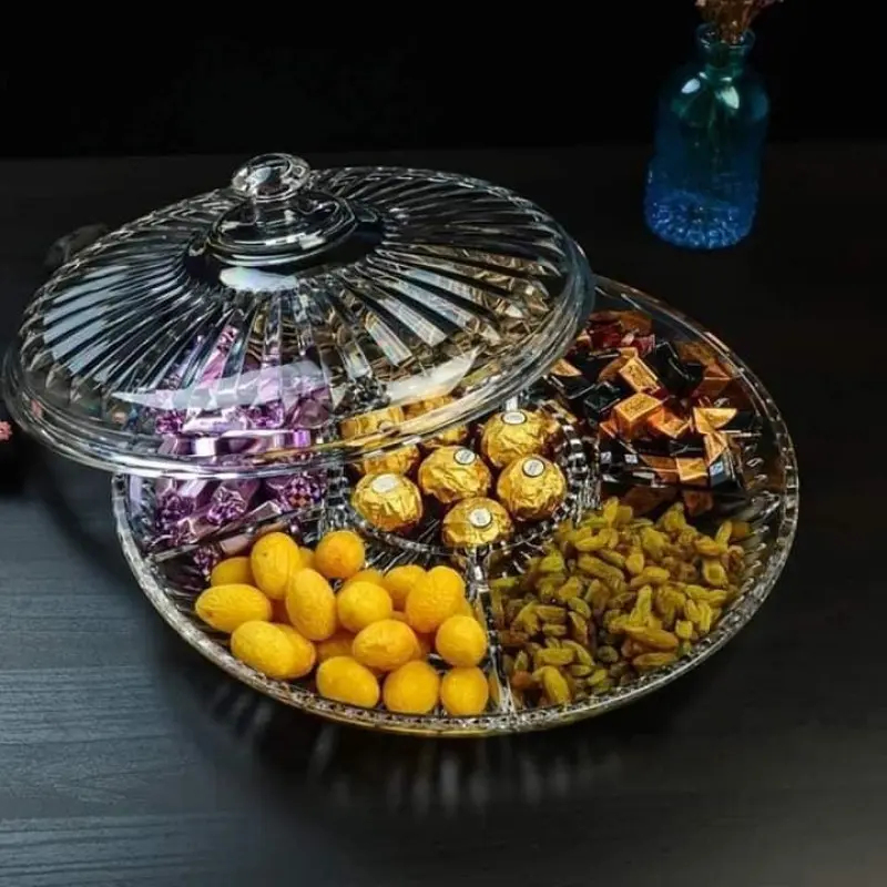 Dry Fruit Plate Compartment With Cover (কভারসহ ড্রাই ফ্রুট প্লেট)